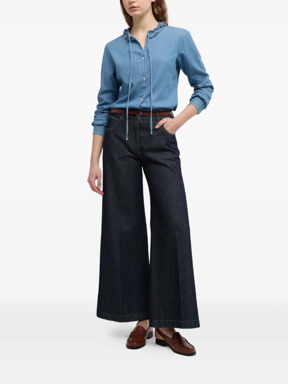  Aspesi Camicia Con Ruches - Blu 