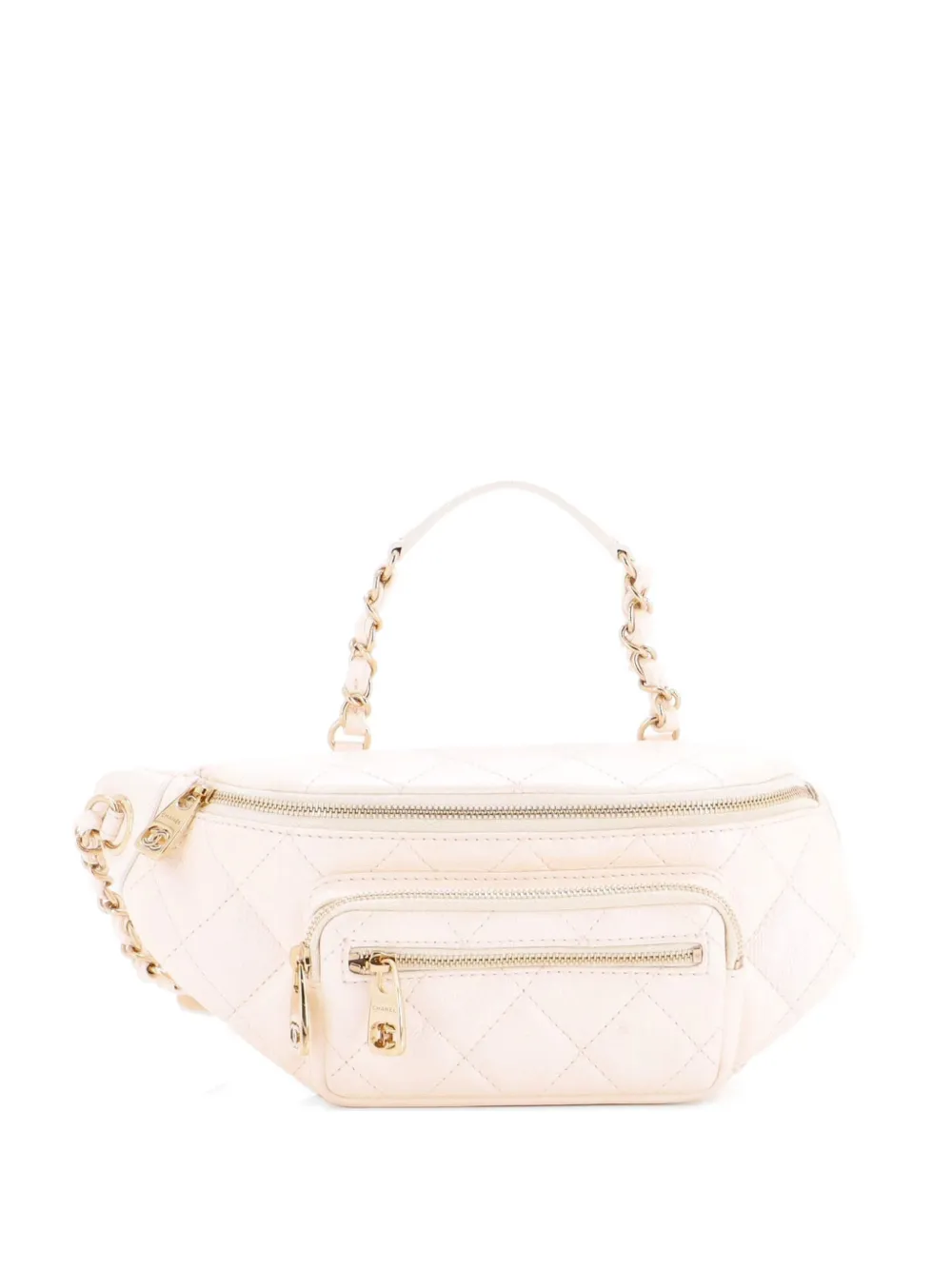 CHANEL Pre-Owned All About Waist Bag Quilted Iridescent Calfskin Small belt bag - Toni neutri