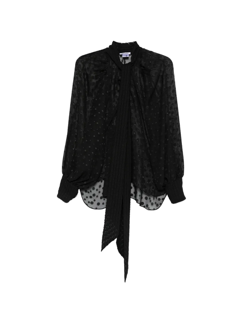 Parlor pussy-bow-collar blouse - Nero