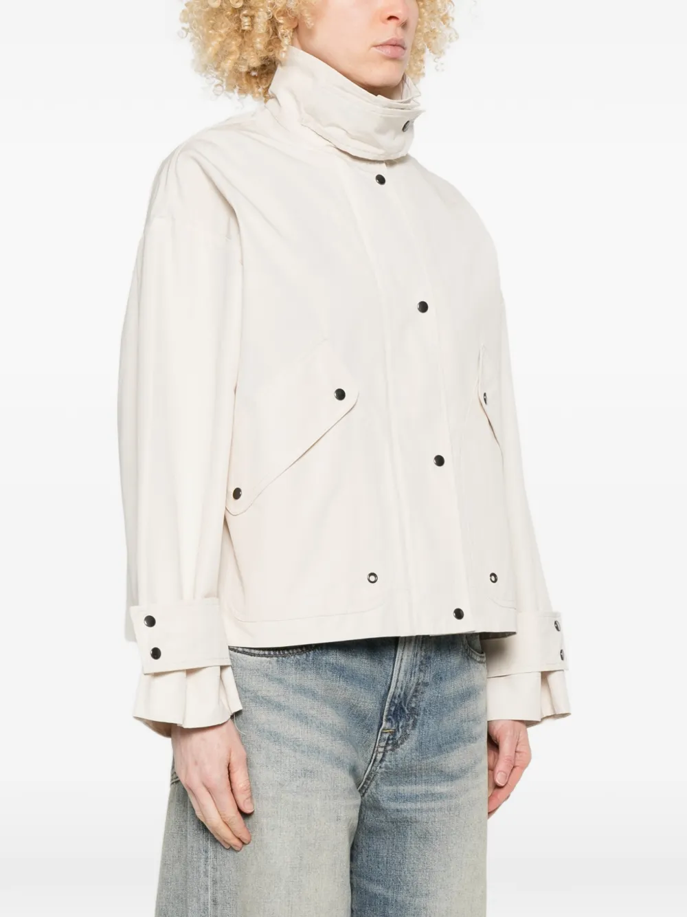 ASPESI Jack met hoge hals Beige