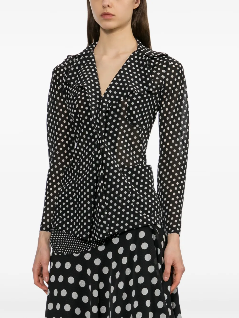 Junya Watanabe Blouse met stippen Zwart