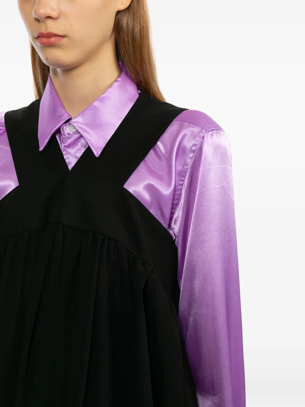 Comme Des Garçons Comme Des Garçons Gesmockte midi-jurk Zwart