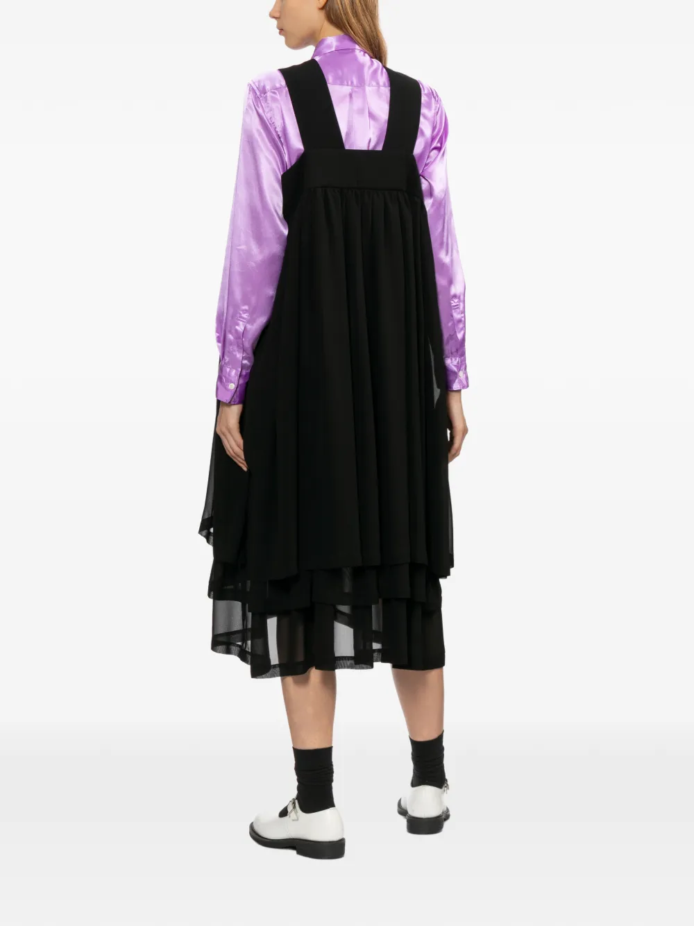 Comme Des Garçons Comme Des Garçons Gesmockte midi-jurk Zwart
