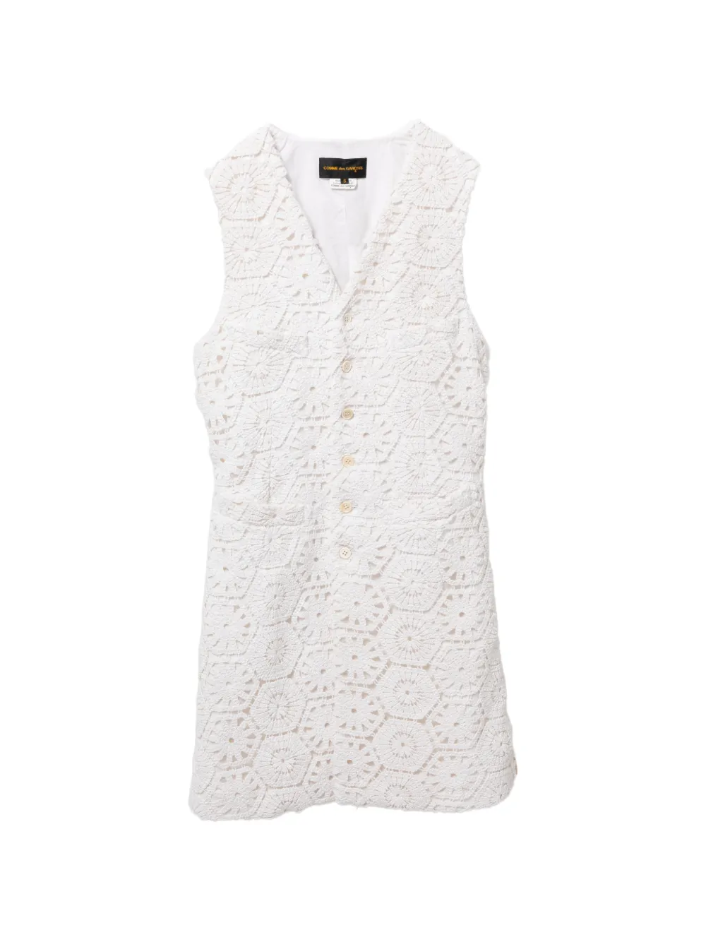 Comme Des Garçons floral-embroidered coat - Bianco