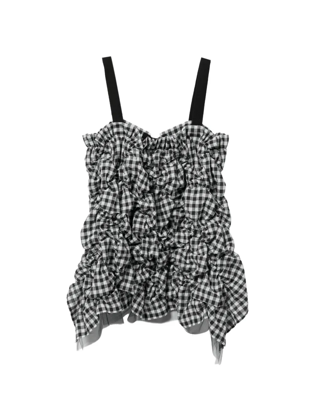 TAO gingham ruffled top - Nero
