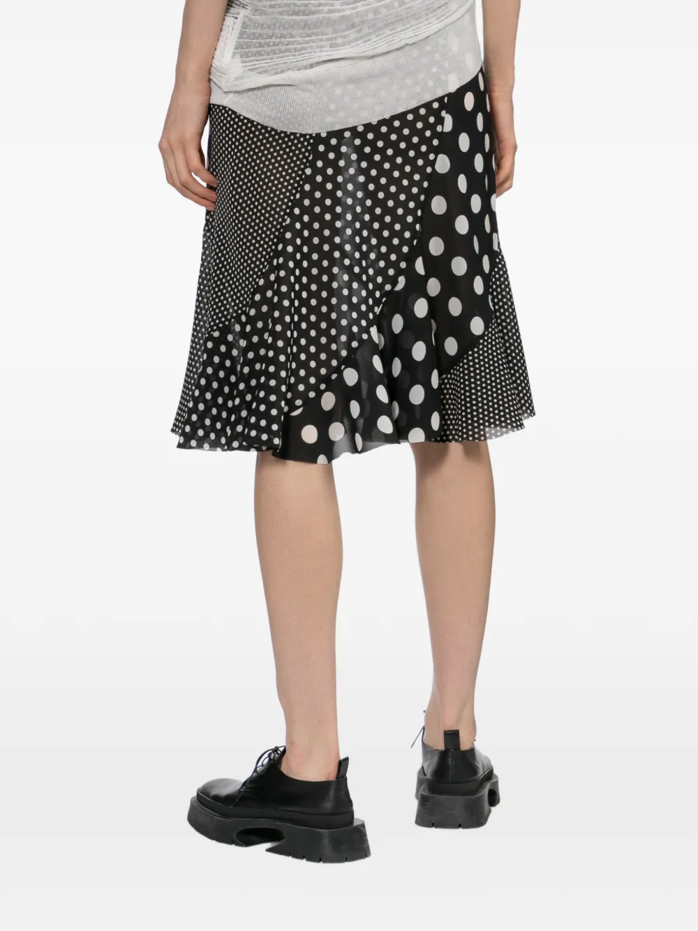 Junya Watanabe Midi-rok met stippen Zwart