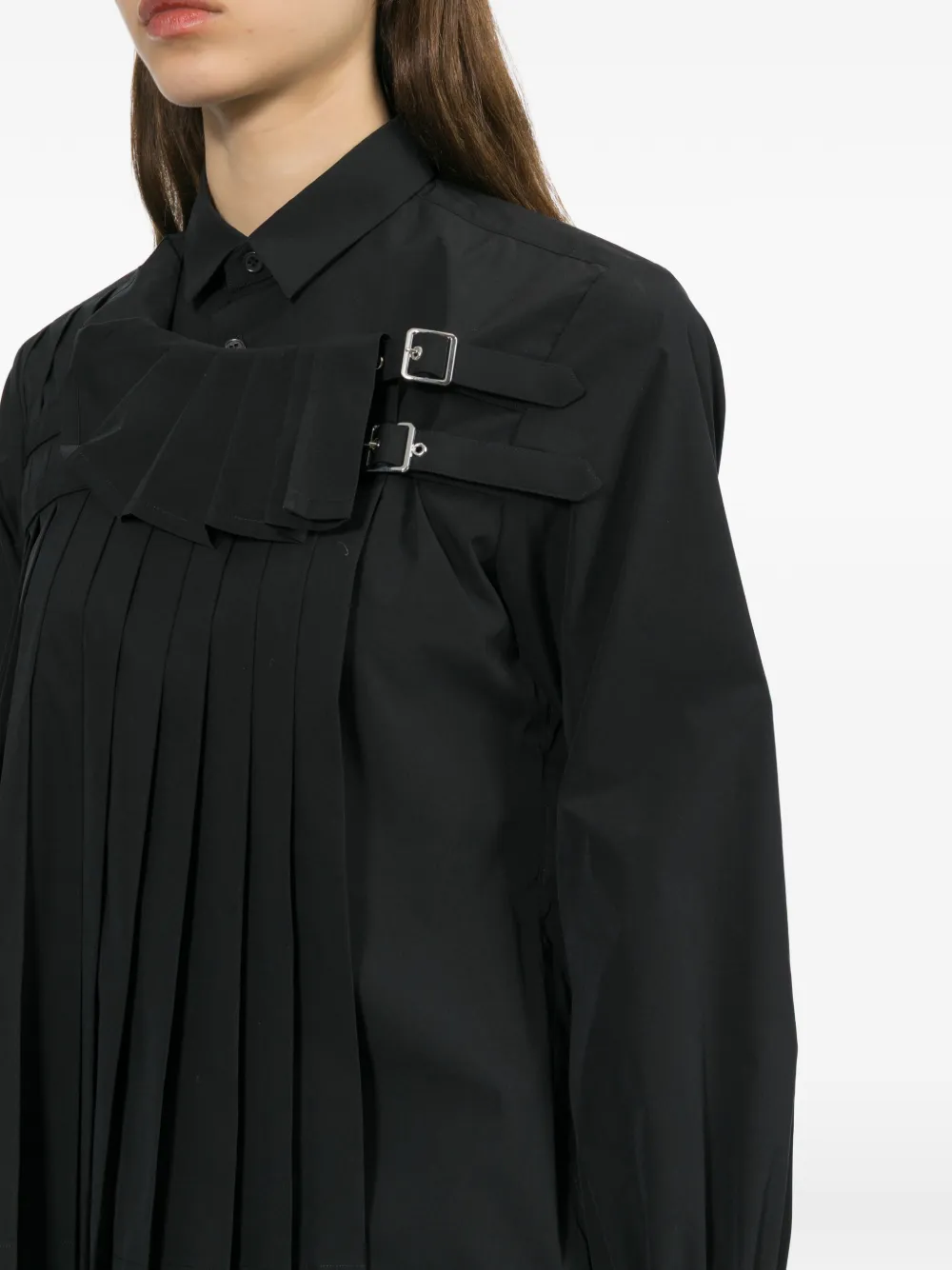 Noir Kei Ninomiya Geplooid shirt Zwart