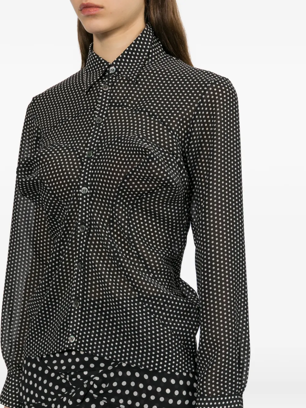 Junya Watanabe Blouse met stippen Zwart
