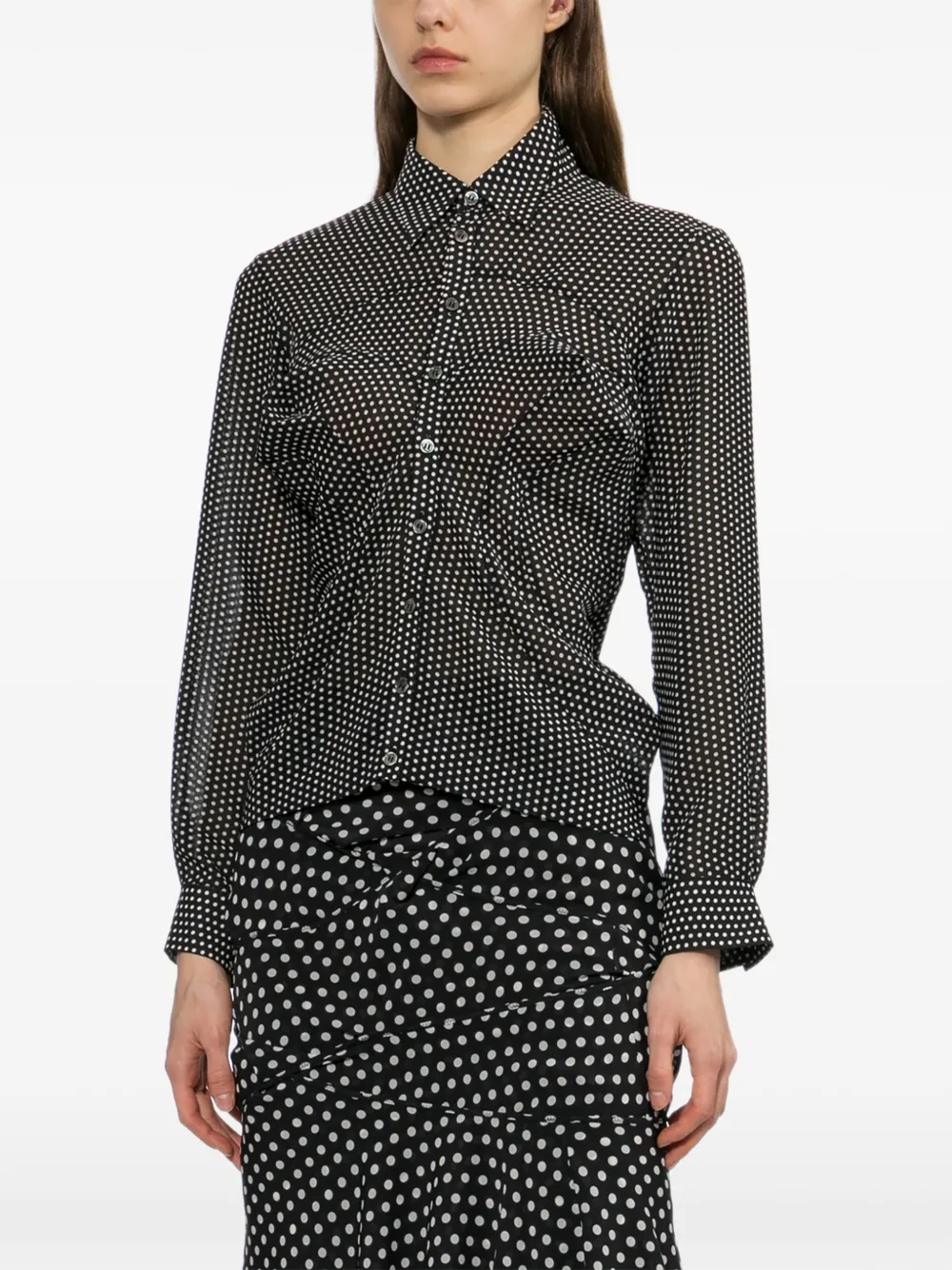 Junya Watanabe Blouse met stippen Zwart