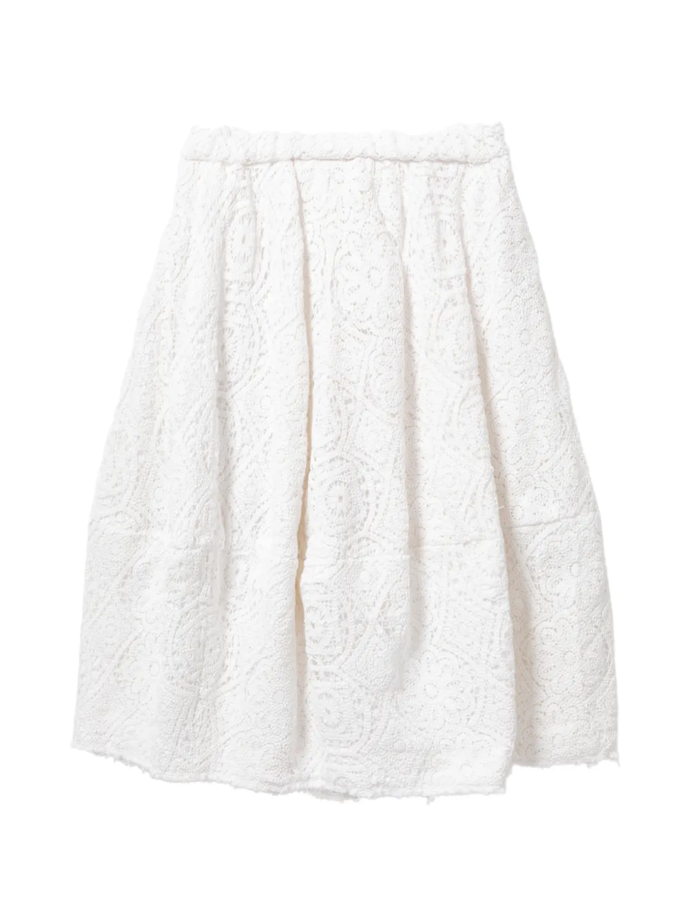 Comme Des Garçons floral-embroidered midi skirt - Bianco