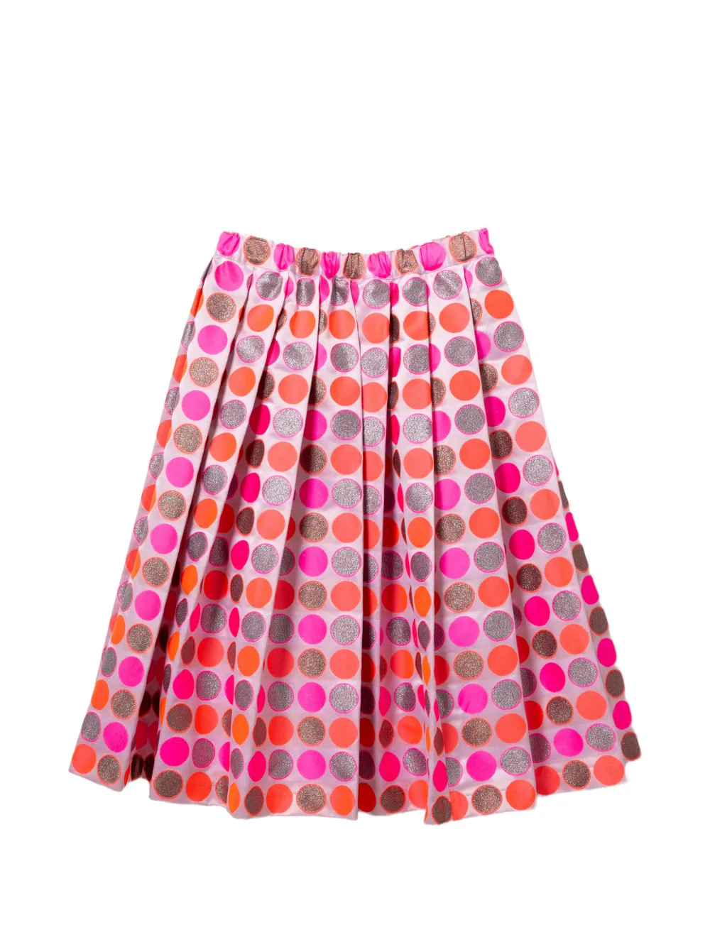 Comme Des Garçons Polka Dot Pleated Skirt In Pink