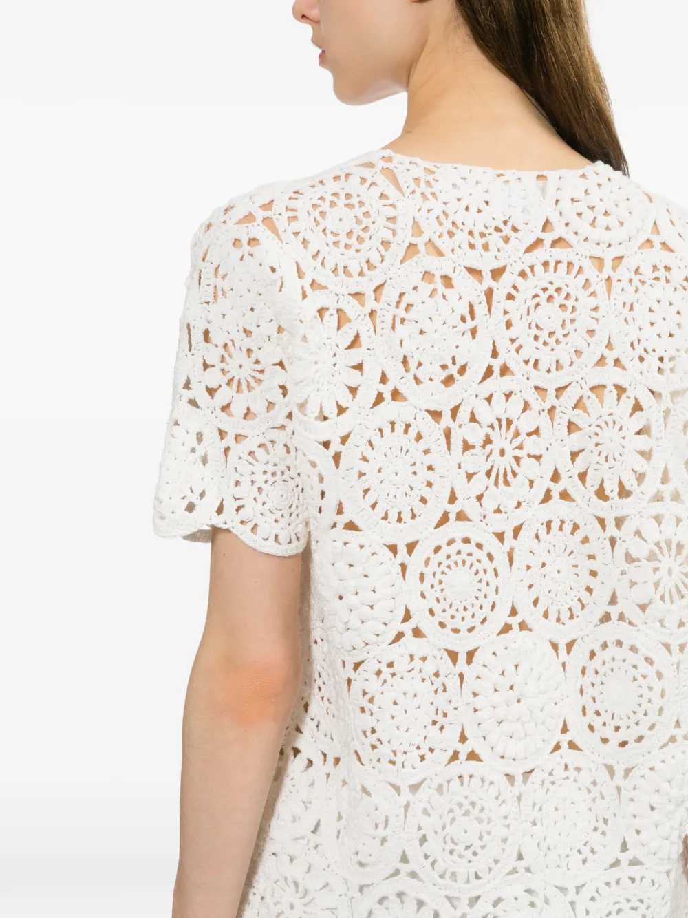 Comme Des Garçons Gehaakte top Wit