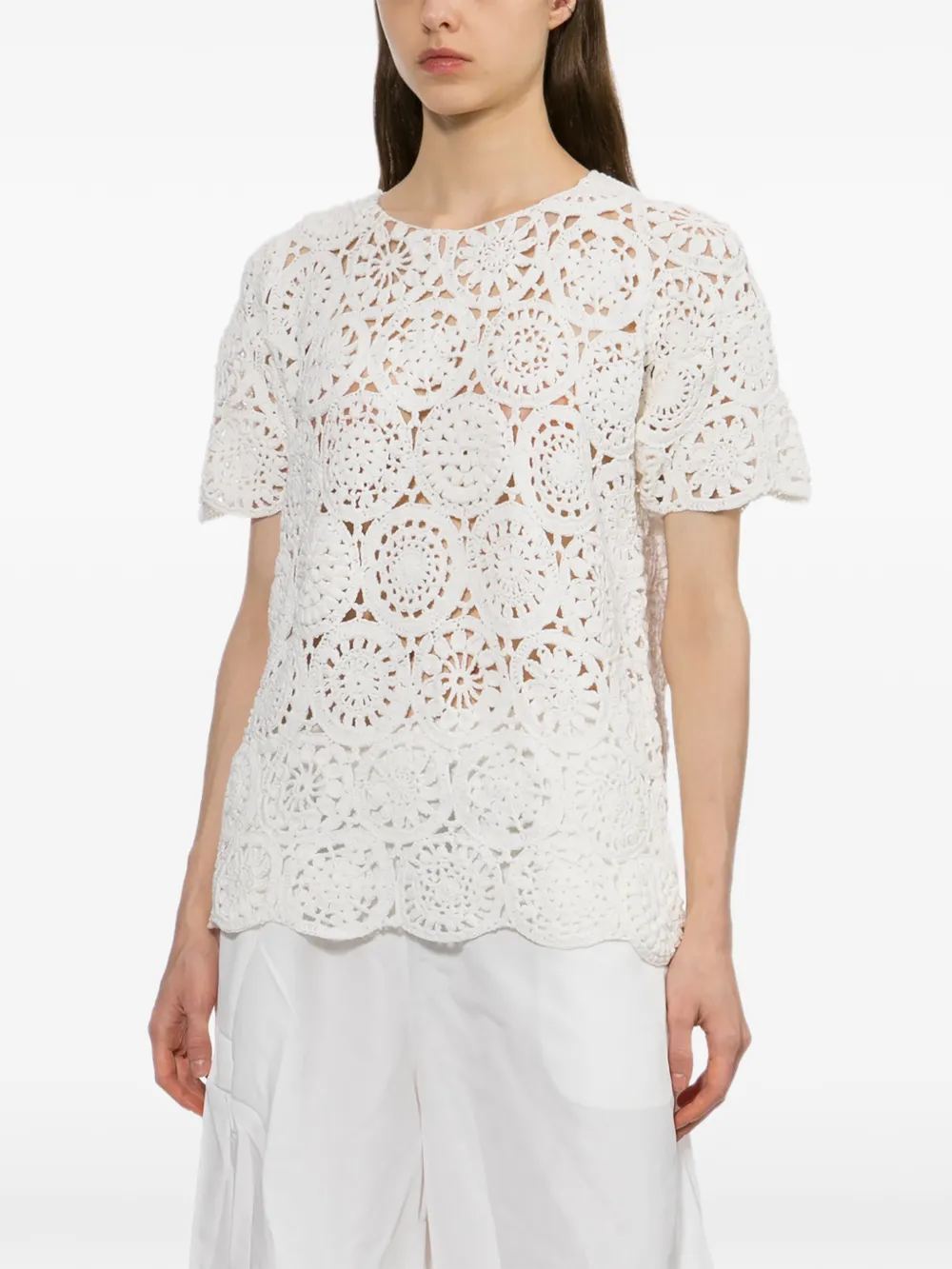 Comme Des Garçons Gehaakte top Wit