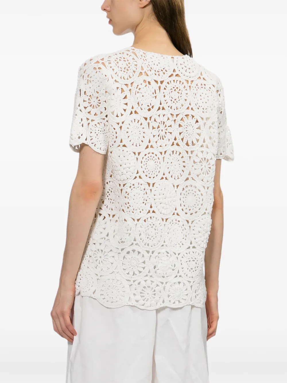 Comme Des Garçons Gehaakte top Wit
