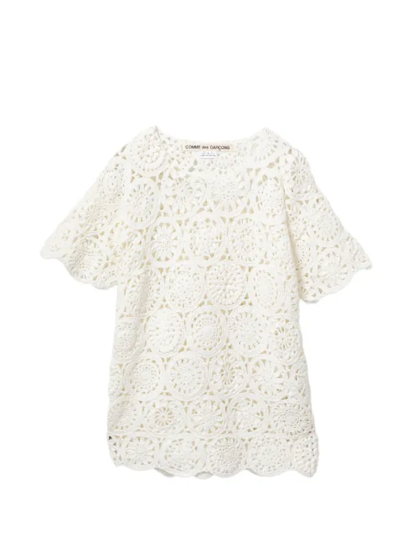 Comme des Garçons Crochet Top in White