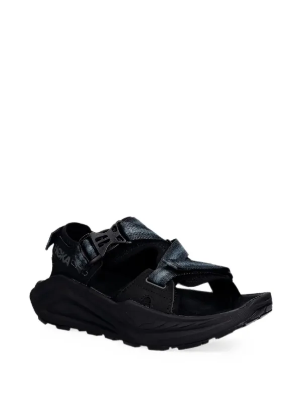 uehsk333¥¥ HOKA Infini Hike TC touch-strap buckle-fastening Sandals | Black