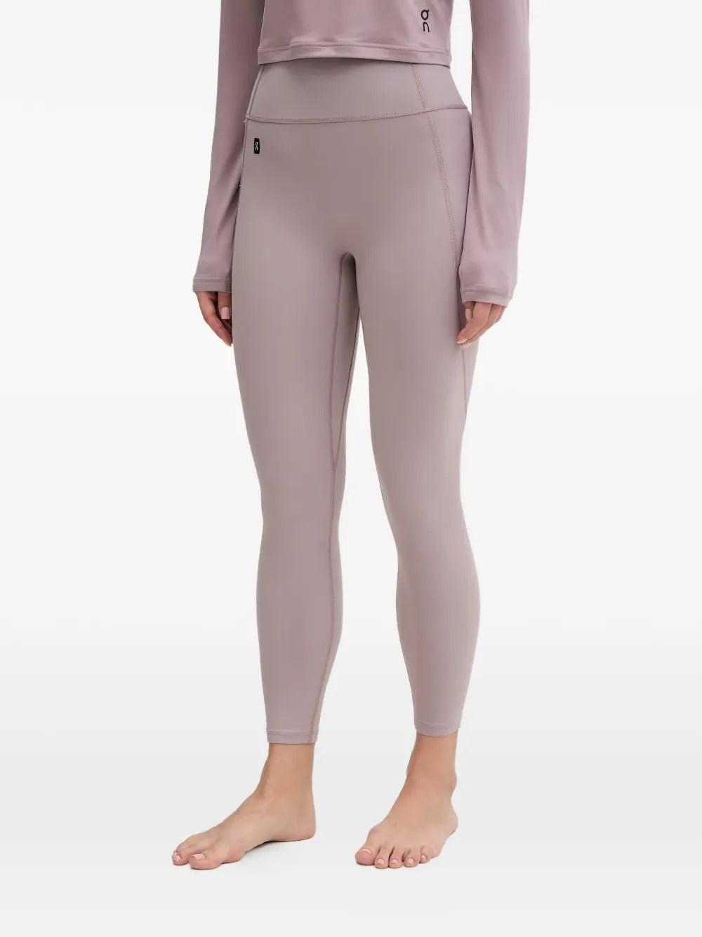 On Leggings con applicazione logo - Viola