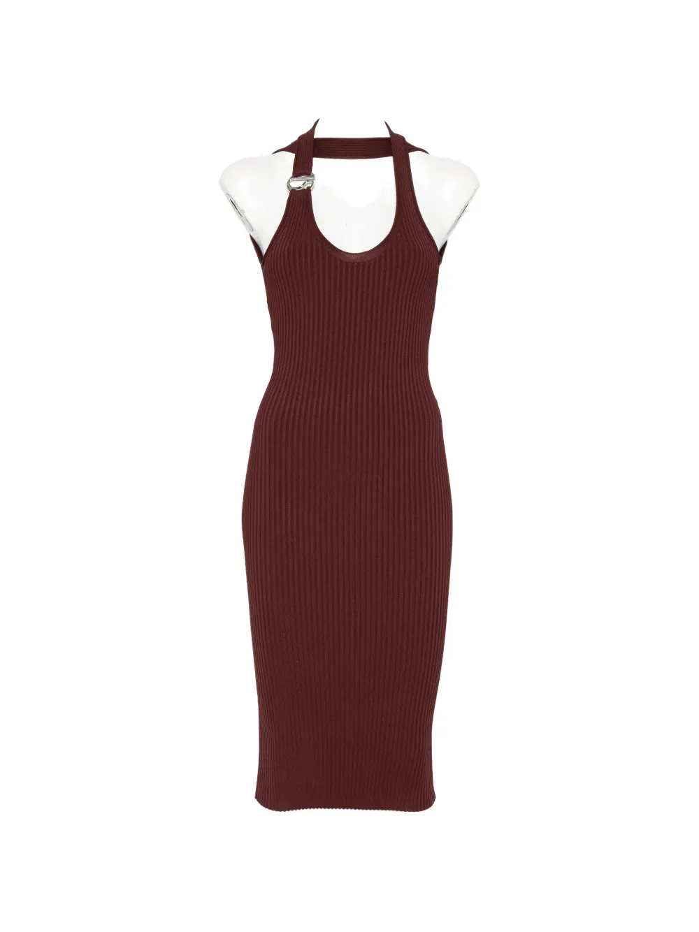 Coperni ribbed-knit halterneck midi dress - Braun