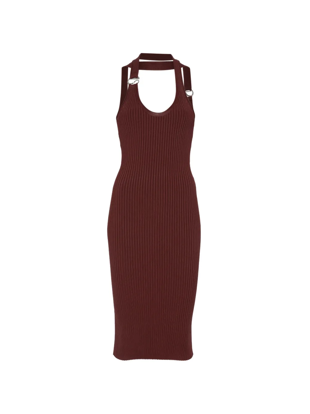 Coperni ribbed-knit halterneck midi dress - Braun