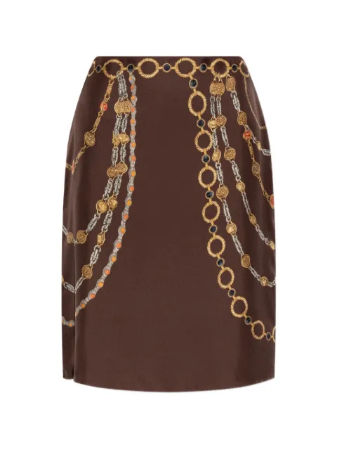Versace chain-print silk skirt
