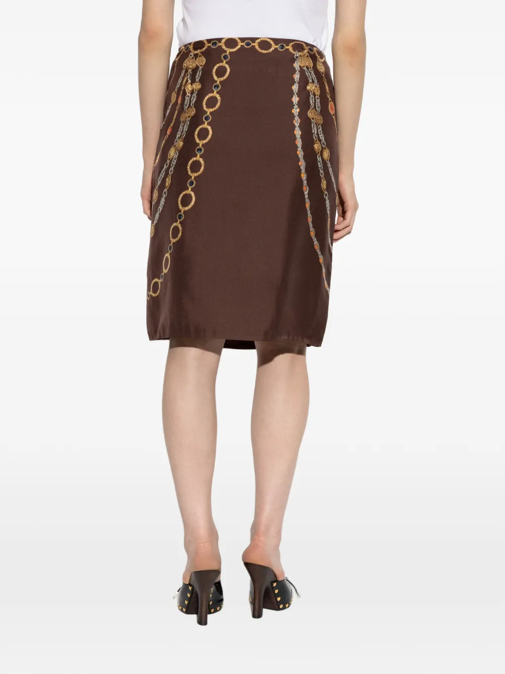 Versace Medusa Head rok met kettingprint Bruin