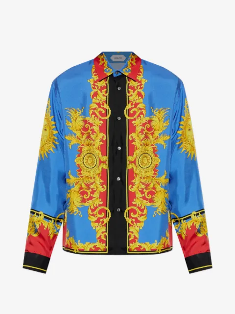 Versace printed silk twill regular shirt