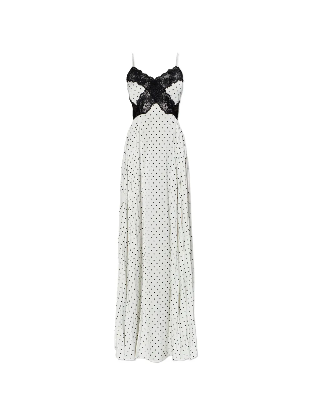 Self-Portrait polka-dot lace-trim dress - Bianco