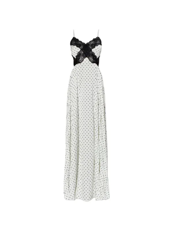 self portrait black and white lace dress self portrait dress Black White Polka Dot Size 2 Womens Mini Lined Lace (M)