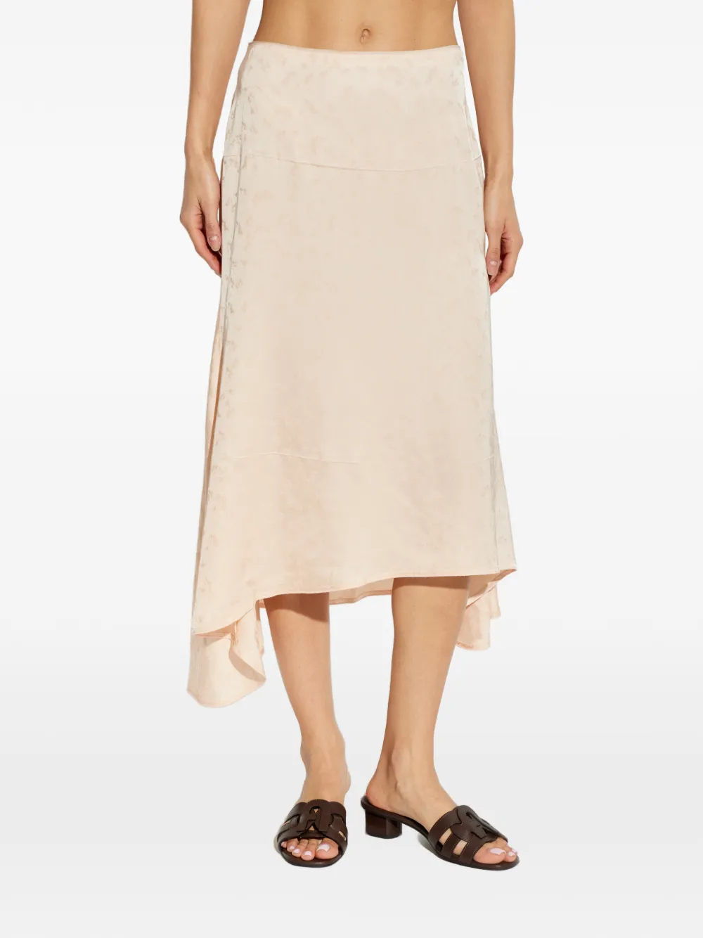 Victoria Beckham asymmetric midi skirt - Toni neutri
