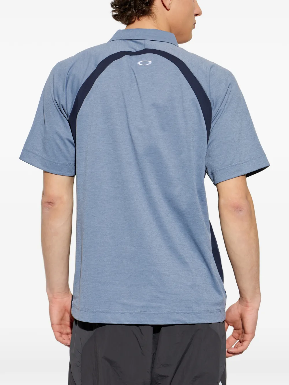 Oakley Poloshirt met colourblocking en rits Blauw