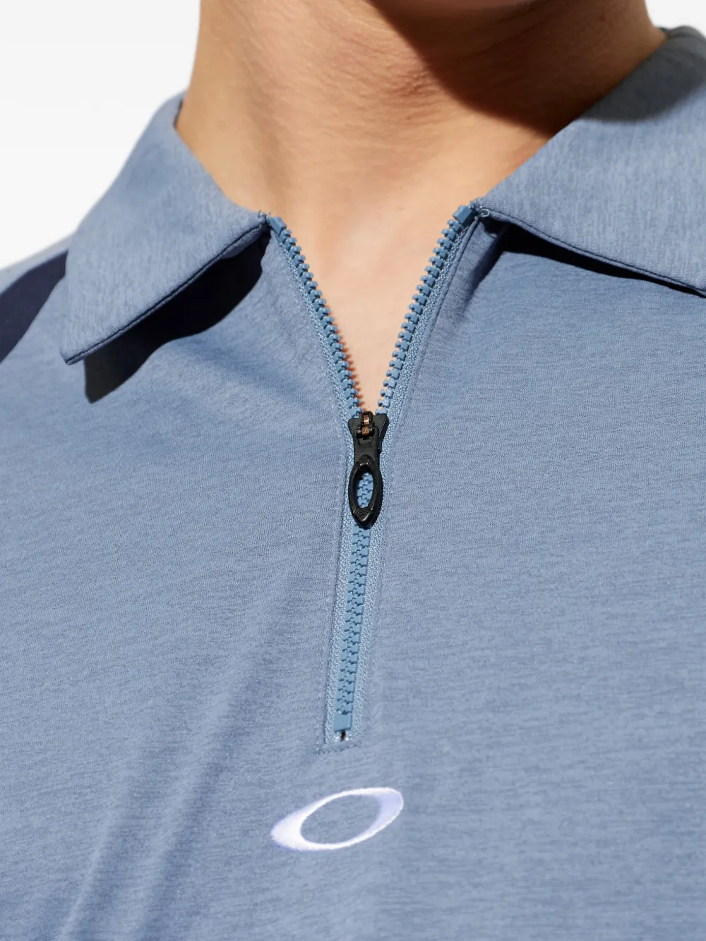 Oakley Poloshirt met colourblocking en rits Blauw