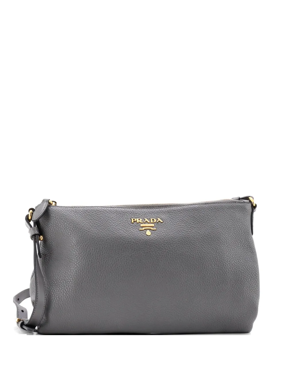 Prada Pre-Owned Flat Zip Vitello Daino Mini crossbody bag - Grigio