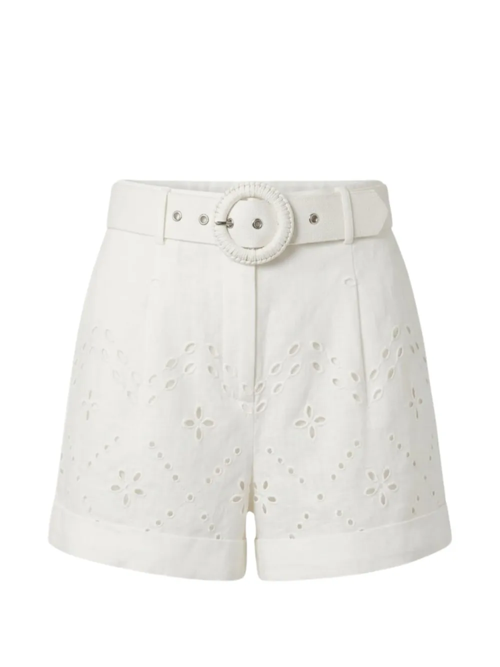 Hemant And Nandita Kota broderie-anglaise belted shorts - Bianco