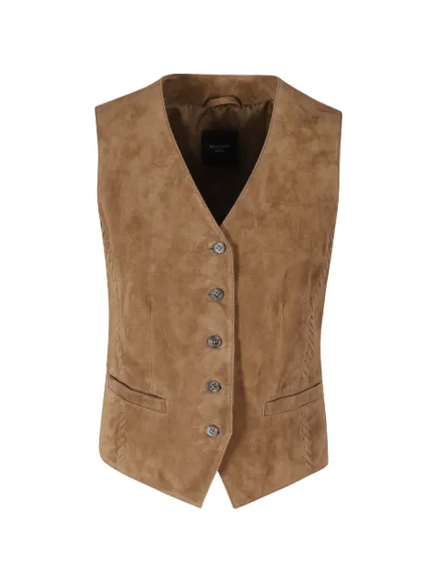 Weekend Max Mara suede whipstitch waistcoat