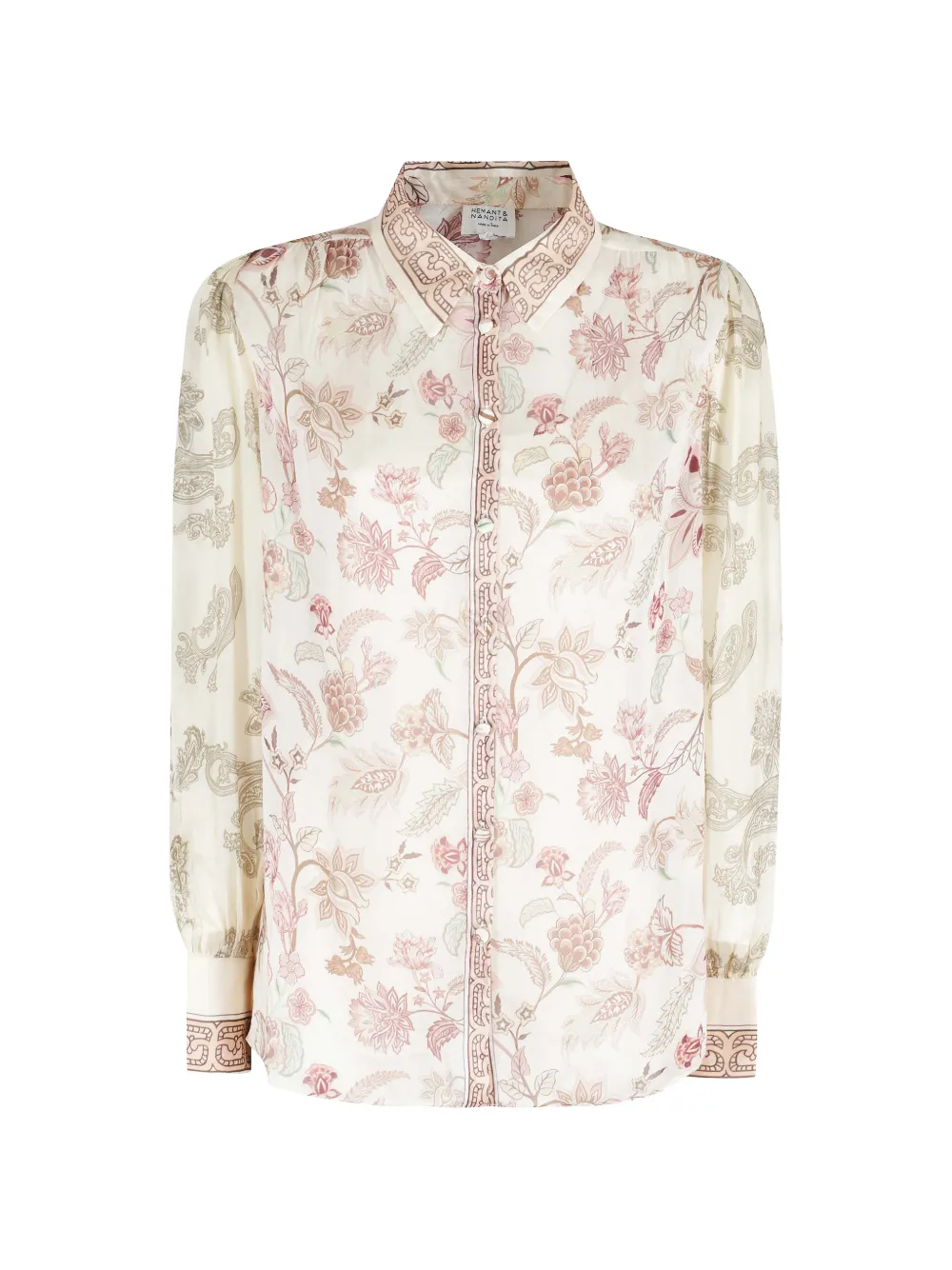 Hemant And Nandita Dani floral-buttoned shirt - Toni neutri