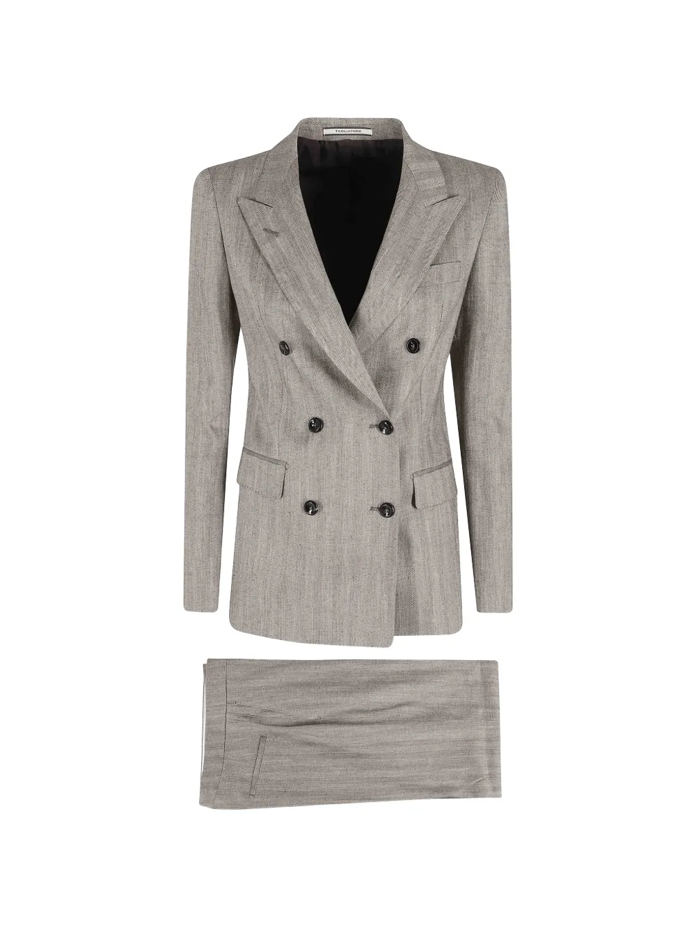 Tagliatore double-breasted herringbone suit - Braun