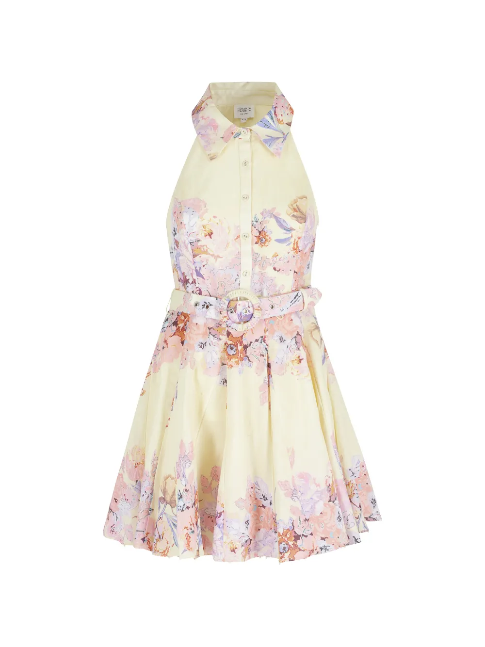 Hemant And Nandita floral-belted shirt dress - Toni neutri