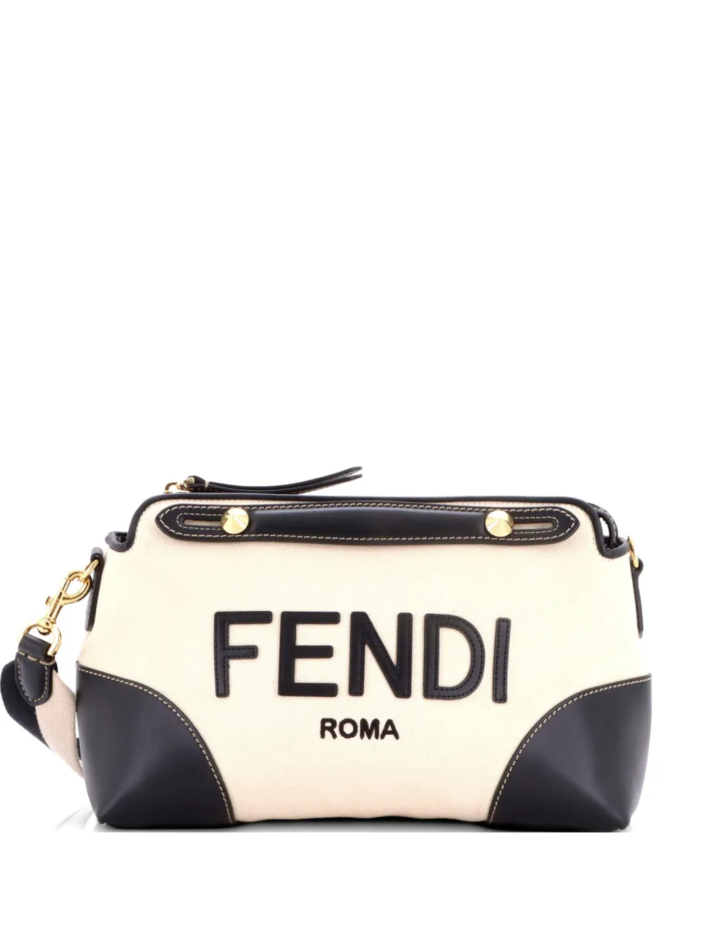 Fendi Pre-Owned Logo By The Way Canvas and Leather Medium satchel - Nero