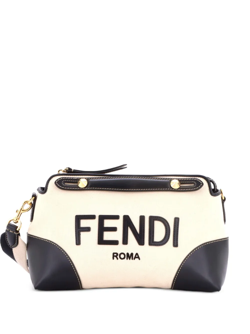Fendi Pre-Owned Logo By The Way Canvas and Leather Medium satchel - Nero