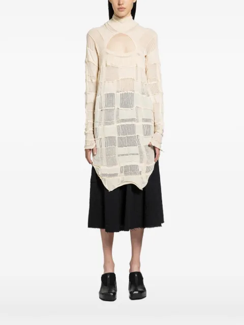 HALOS checked cutout turtleneck sweater