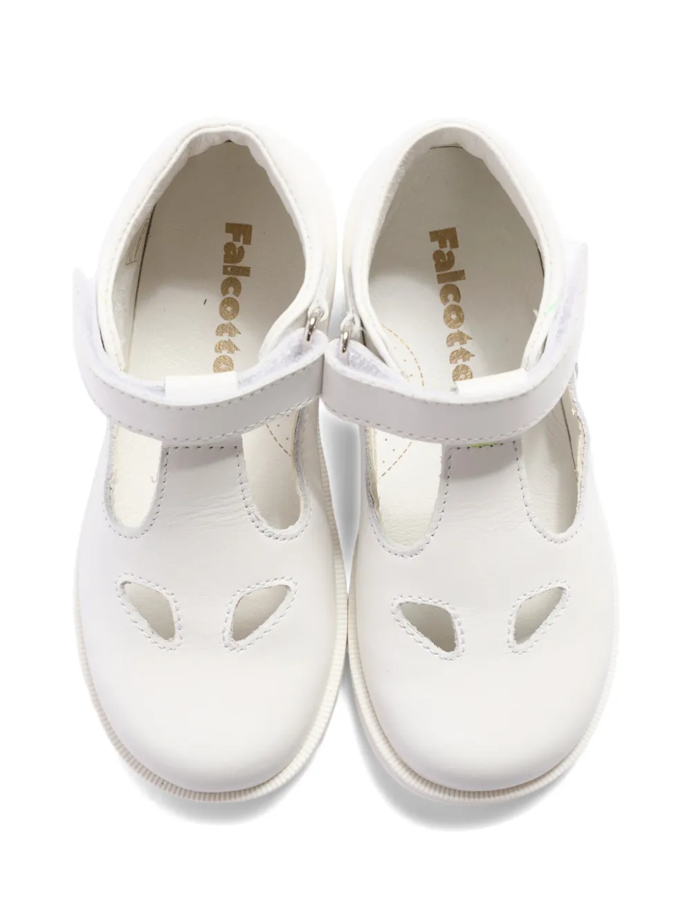 Falcotto Leren sandalen met uitgesneden details en bandje Wit