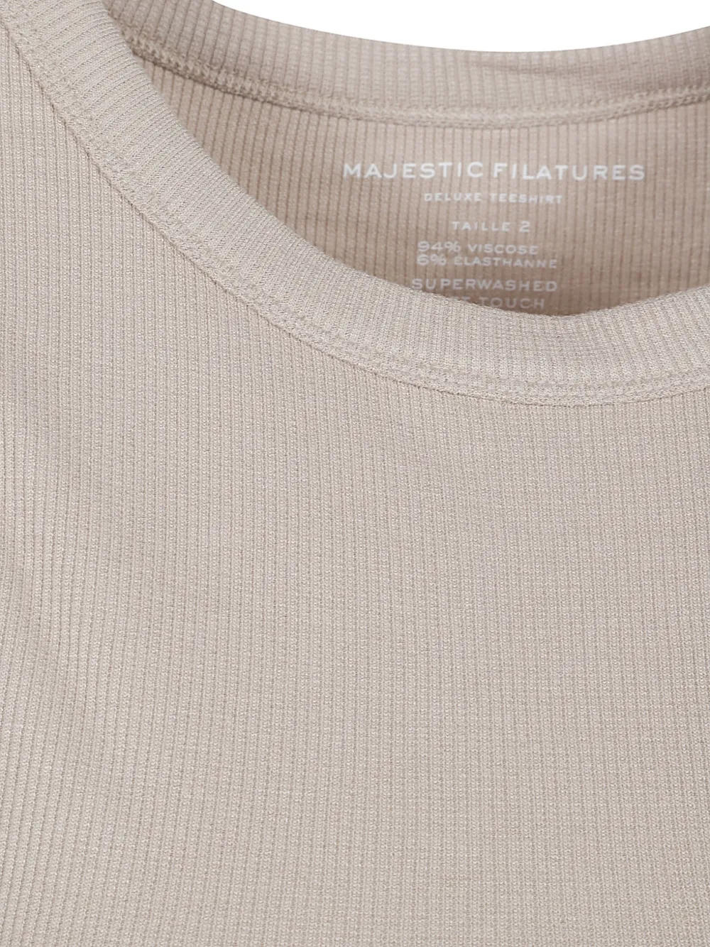 Majestic Filatures Geribbelde tanktop Beige