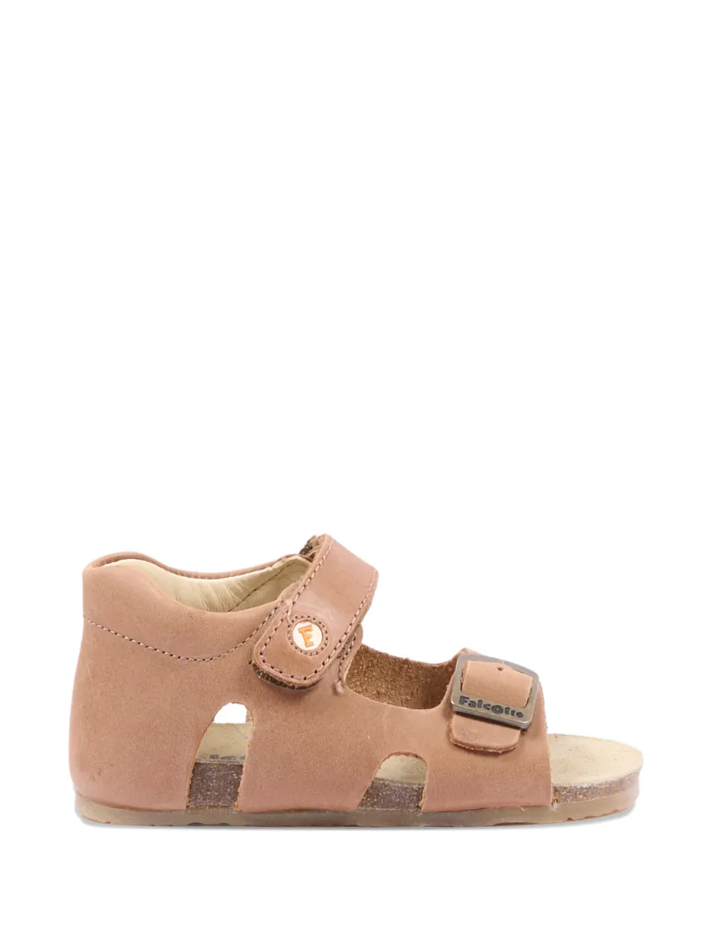 Falcotto Bea buckle strap leather sandals Beige