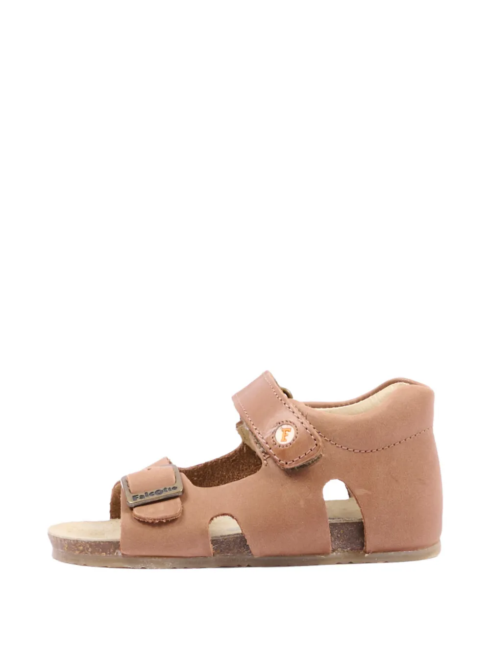 Falcotto Bea buckle strap leather sandals Beige