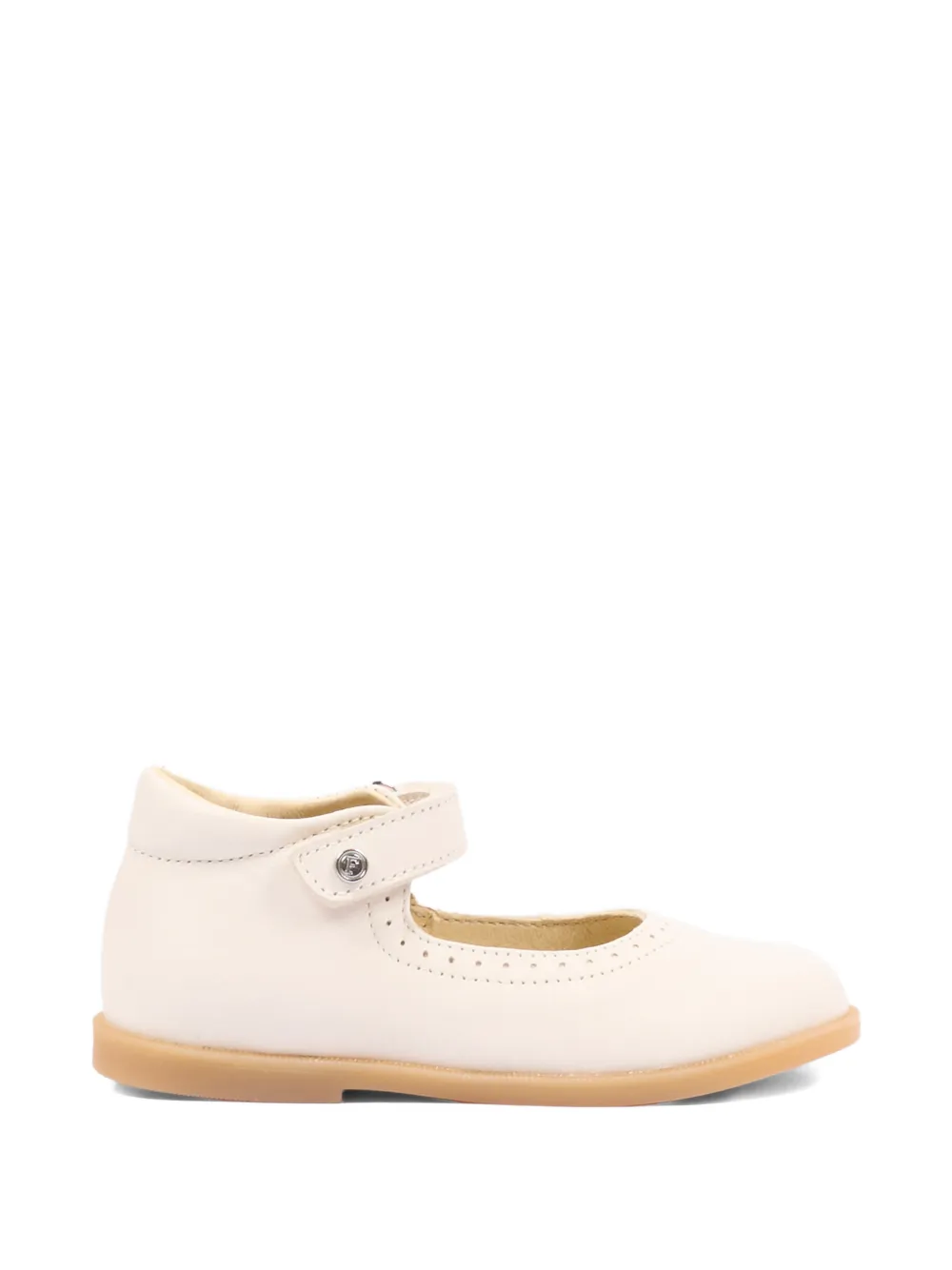Falcotto Brogue strap leather ballerina sandals Beige