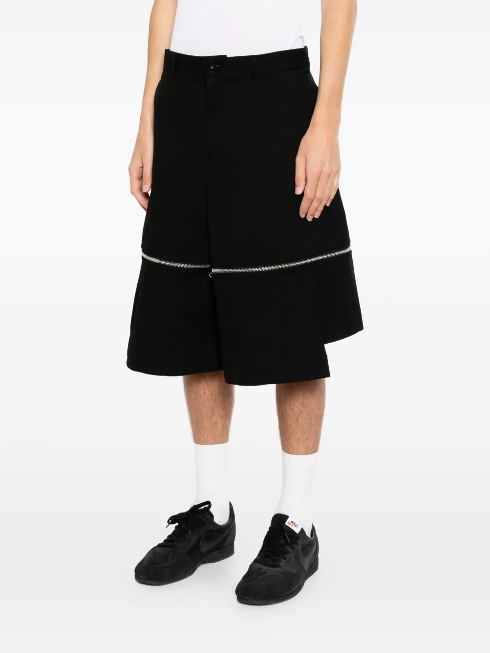 Black Comme Des Garçons Shorts met ritsdetail Zwart