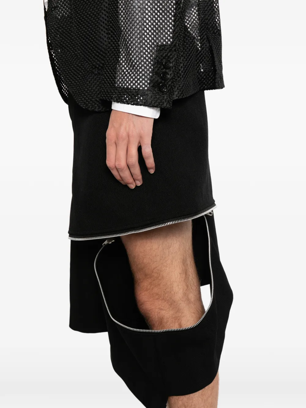 Black Comme Des Garçons Shorts met ritsdetail Zwart