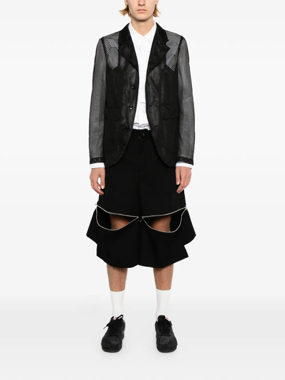 Black Comme Des Garçons Shorts met ritsdetail Zwart