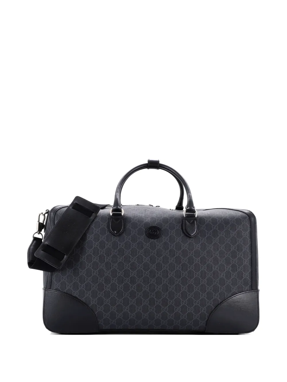 Gucci Pre-Owned Interlocking G Patch Duffle Bag GG Coated Canvas Large travel bag - Nero