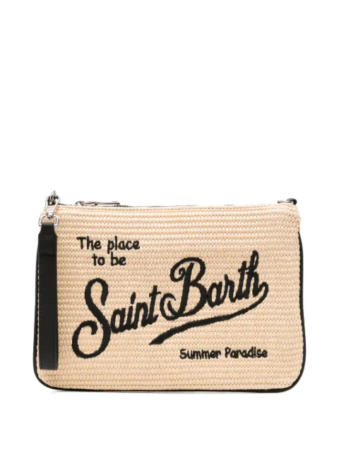 MC2 Saint Barth Parisienne logo-embroidered woven clutch bag